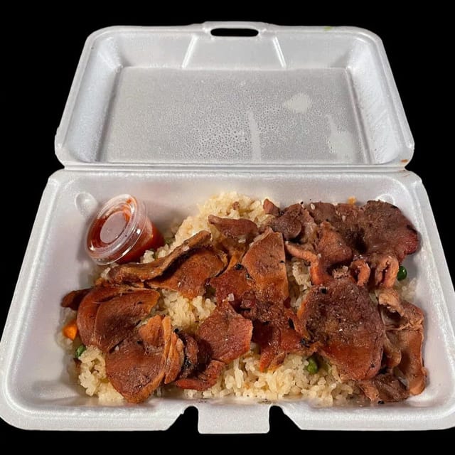 74. Cơm Chiên Thịt Nướng - Pork Over Fried Rice.